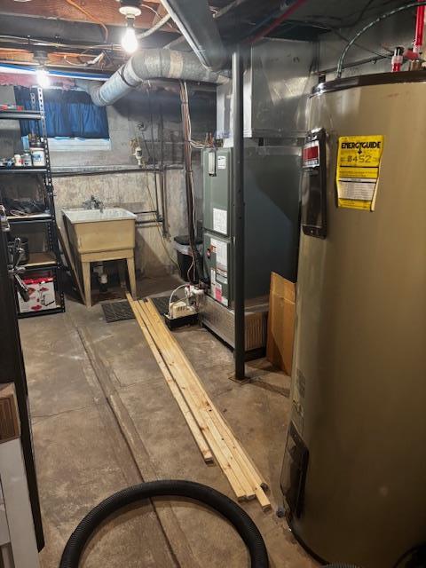 191 Gables Rd, Narrowsburg, NY 12764 - unfinished below grade area featuring water heater and a sink