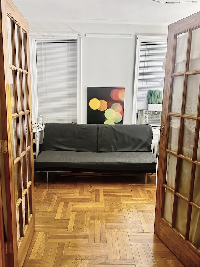 bedroom with cooling unit