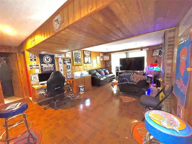 15 Highland Ave, Chestnut Ridge, NY 10977 - living area featuring wood walls