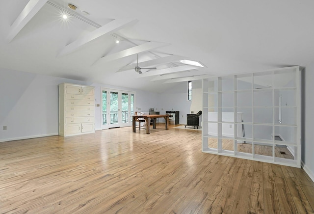 21 Woods Rd, Palisades, NY 10964 - empty room with french doors, light wood-style floors, rail lighting, and baseboards