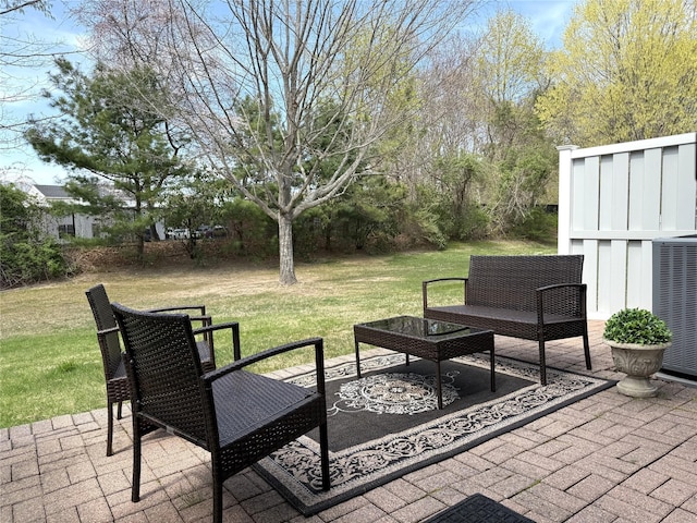view of patio / terrace featuring central AC