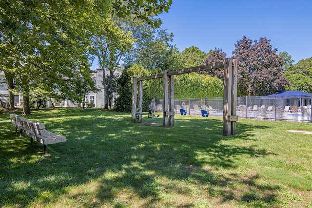 view of yard with fence