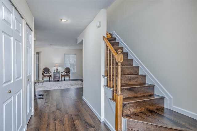 903 Sara Cir Unit 903, Port Jefferson Station, NY 11776 - stairway with wood finished floors and baseboards