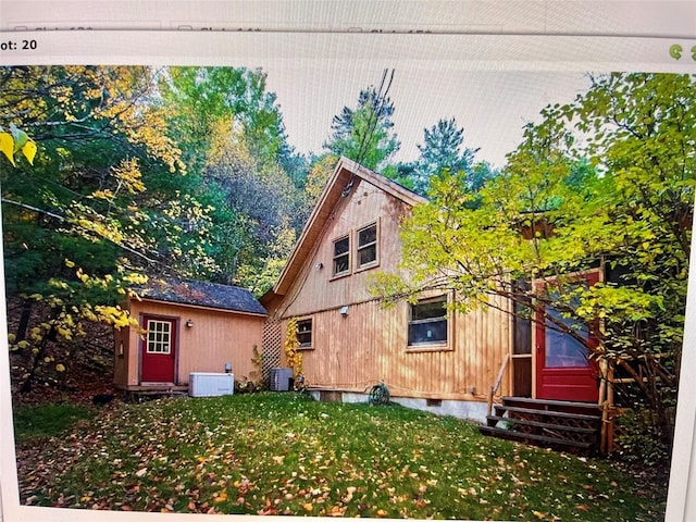 79 Torre Rock Rd, Red Hook, NY 12571 - back of house with a yard, entry steps, and an outdoor structure