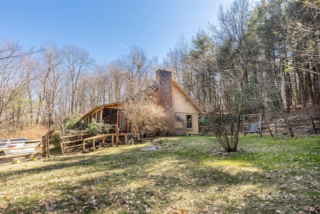 79 Torre Rock Rd, Red Hook, NY 12571 - view of home's exterior featuring a chimney and a lawn