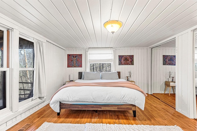 79 Torre Rock Rd, Red Hook, NY 12571 - bedroom with wood ceiling, wood finished floors, and wooden walls