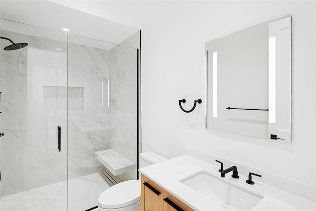 25 Fresh Pond Rd, North Haven, NY 11963 - full bath with toilet, vanity, and a marble finish shower