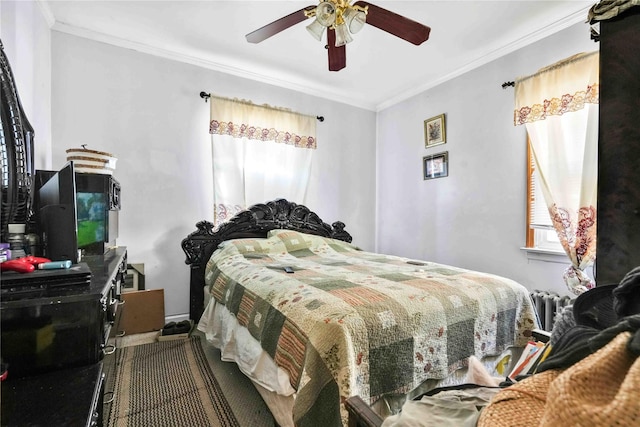 183-65 Elmira Ave, Saint Albans, NY 11412 - bedroom featuring ornamental molding, radiator heating unit, and multiple windows