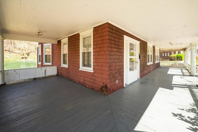 wooden deck with a porch