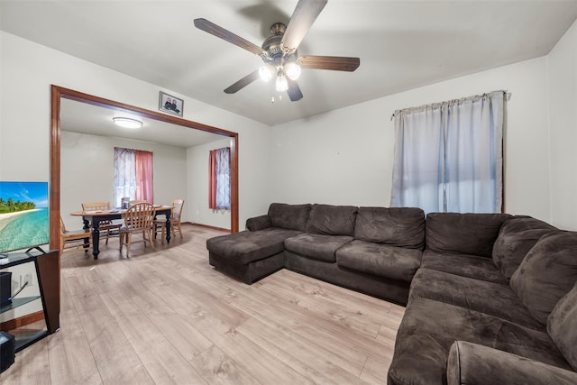 86 Linden Ave, Middletown, NY 10940 - living area with a ceiling fan and light wood-type flooring