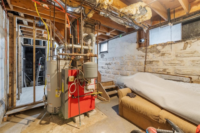 86 Linden Ave, Middletown, NY 10940 - basement with water heater and a heating unit