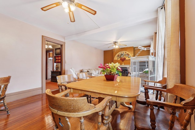 227 Valentine Ln, Yonkers, NY 10705 - dining area with a ceiling fan and wood finished floors