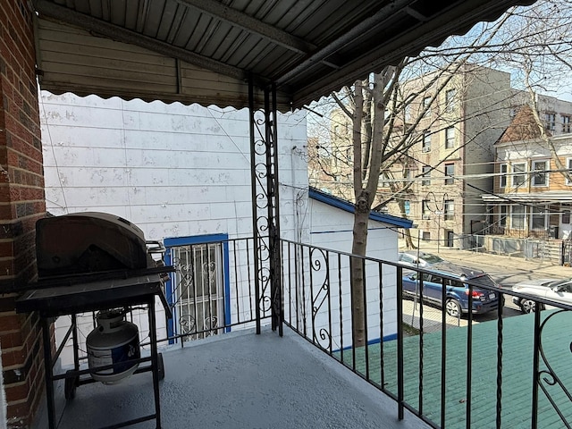 balcony featuring area for grilling