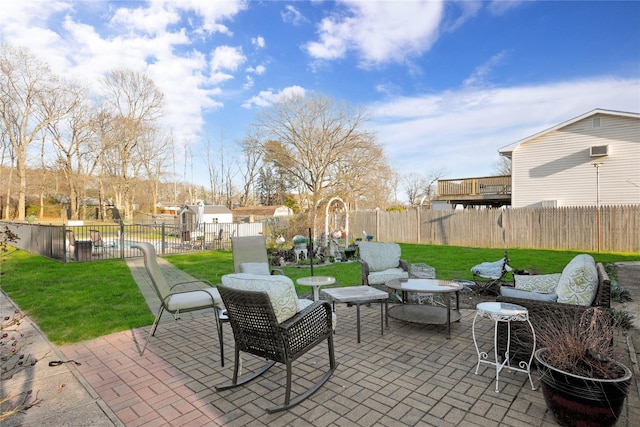 view of patio / terrace with fence