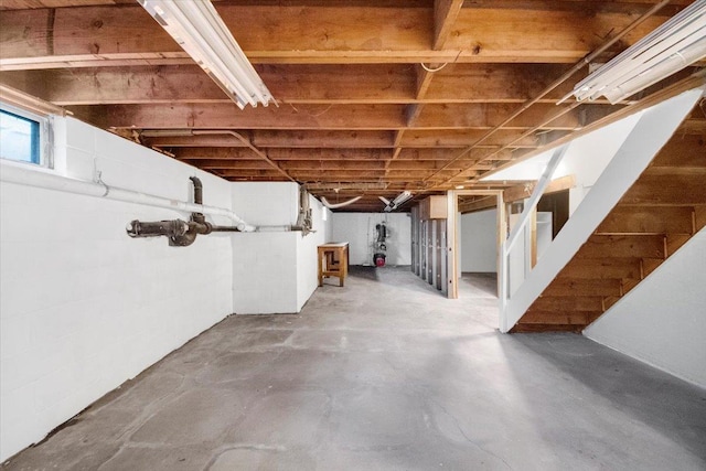 basement with stairway