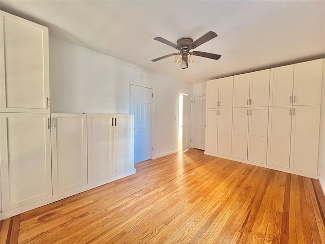 208 Centre Ave Unit 1A, New Rochelle, NY 10805 - unfurnished bedroom with light wood-type flooring and ceiling fan