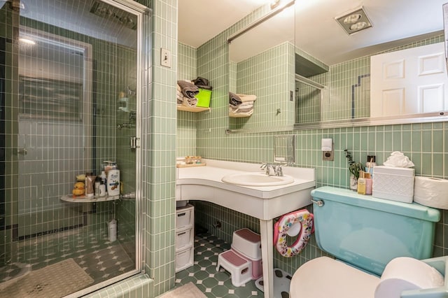 200 Block Ln, Island Park, NY 11558 - full bath featuring a stall shower, tile walls, and vanity