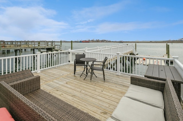 200 Block Ln, Island Park, NY 11558 - wooden deck with a water view