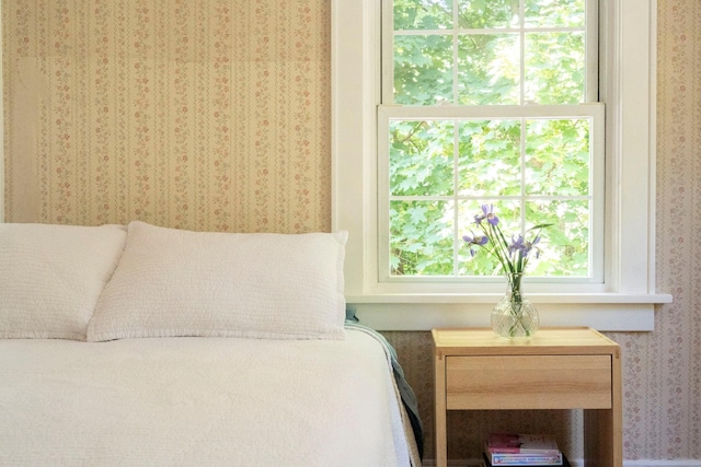27 Powder Mill Rd, Newburgh, NY 12550 - bedroom featuring wallpapered walls and multiple windows