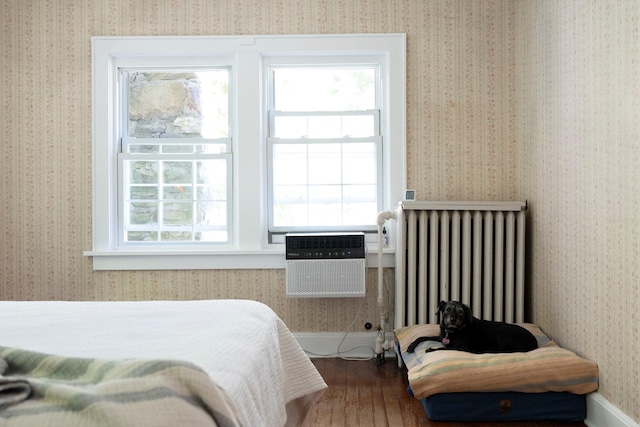 27 Powder Mill Rd, Newburgh, NY 12550 - bedroom with radiator, multiple windows, hardwood / wood-style floors, and baseboards