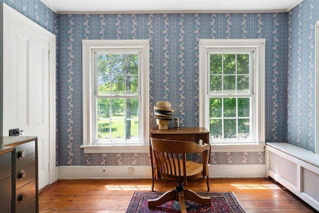 27 Powder Mill Rd, Newburgh, NY 12550 - sitting room with radiator heating unit, hardwood / wood-style flooring, and healthy amount of natural light