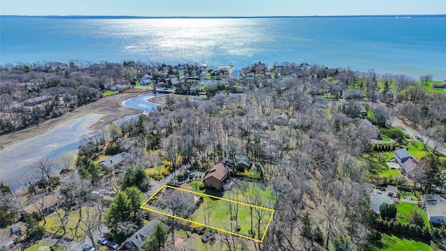 675 N Oakwood Rd, Laurel, NY 11948 - aerial view featuring a water view