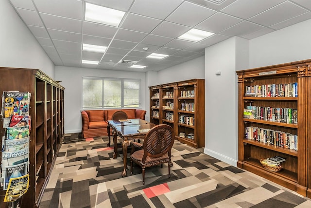 100 Harbor View Dr Unit 249, Port Washington, NY 11050 - carpeted office space featuring baseboards, visible vents, and a paneled ceiling