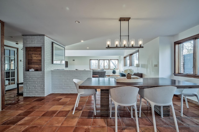 4 Sloanes Ct, Sands Point, NY 11050 - dining area featuring brick wall and recessed lighting
