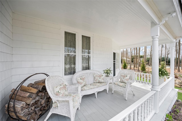 430 Montauk Hwy, East Moriches, NY 11940 - wooden deck with covered porch