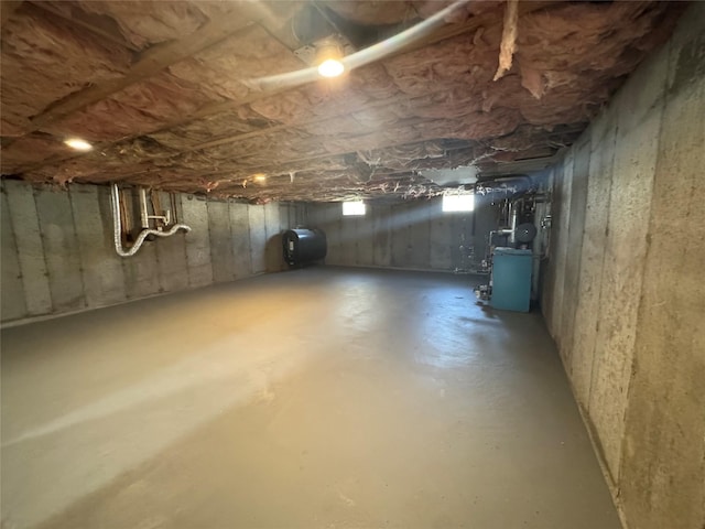 below grade area featuring heating fuel