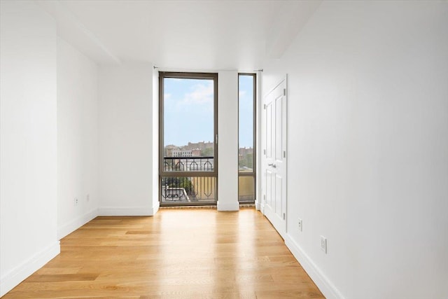 412 Kings Hwy Unit 6C, Brooklyn, NY 11223 - spare room with expansive windows, light wood finished floors, and baseboards