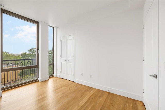 412 Kings Hwy Unit 6C, Brooklyn, NY 11223 - unfurnished room with light wood finished floors, baseboards, and floor to ceiling windows