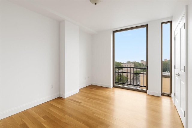412 Kings Hwy Unit 6C, Brooklyn, NY 11223 - unfurnished room with light wood-type flooring, baseboards, and a wall of windows