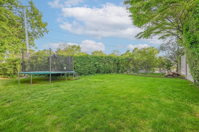 82 Coventry Gdns, Lynbrook, NY 11563 - view of yard with a trampoline
