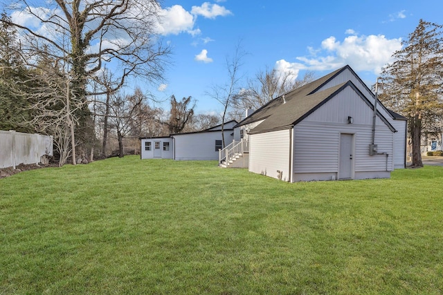 view of yard featuring fence