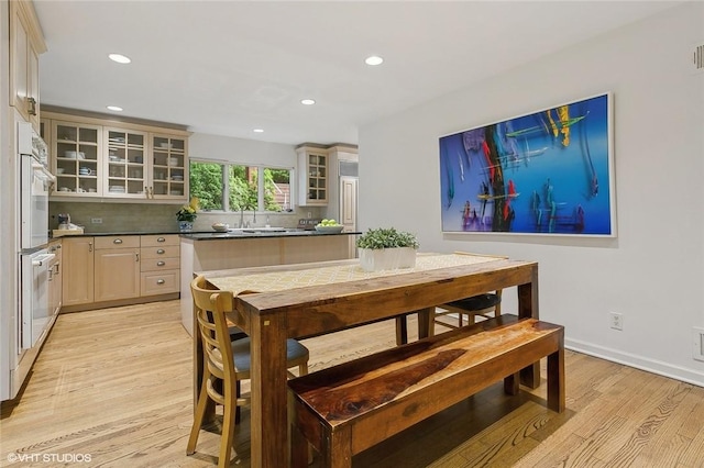 30 Appleton Pl, Dobbs Ferry, NY 10522 - dining room with light wood finished floors, recessed lighting, and baseboards