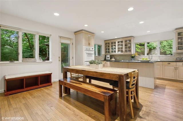 30 Appleton Pl, Dobbs Ferry, NY 10522 - dining space featuring recessed lighting, light wood-type flooring, and plenty of natural light