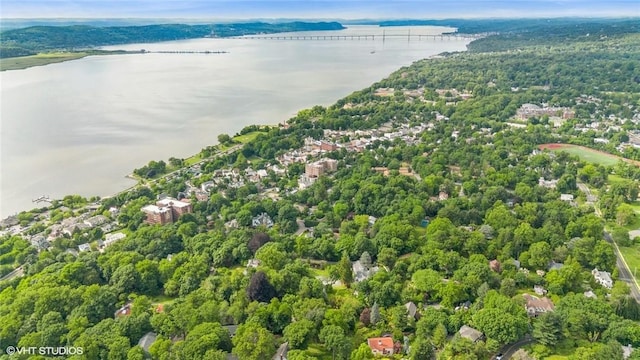 30 Appleton Pl, Dobbs Ferry, NY 10522 - aerial view of a nearby body of water and a heavily wooded area