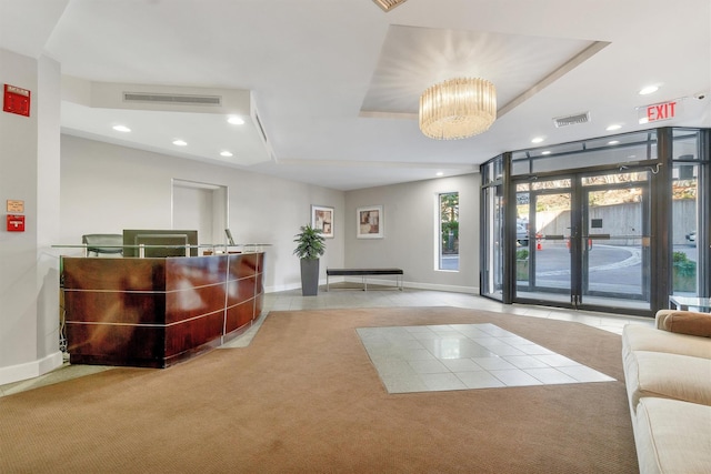 reception featuring visible vents