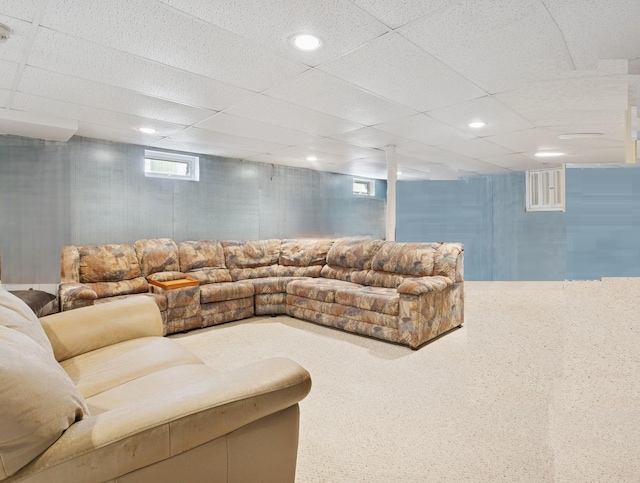 4 Franklin St, Hicksville, NY 11801 - living area with a paneled ceiling and recessed lighting