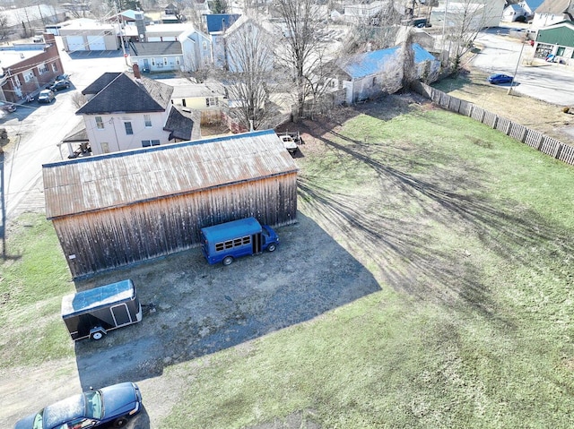 aerial view with a residential view