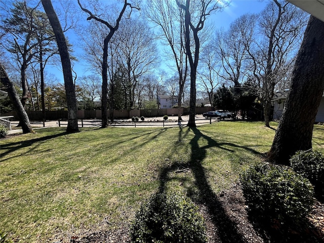 view of yard with fence