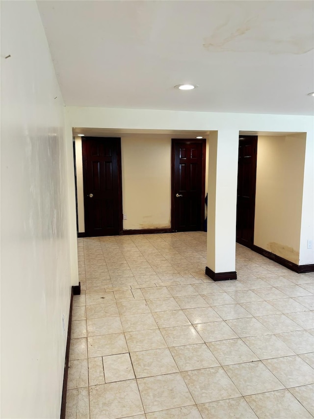 300 Ellen Pl, Oyster Bay, NY 11753 - empty room with baseboards, recessed lighting, and light tile patterned floors