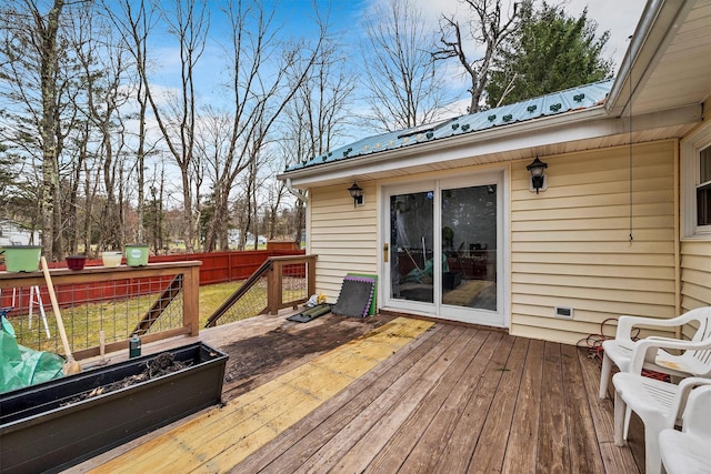deck featuring fence
