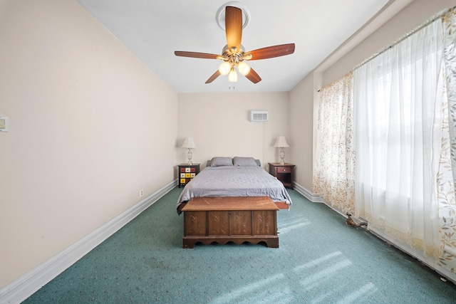 87 E 32nd St, Brooklyn, NY 11226 - carpeted bedroom featuring baseboards and ceiling fan
