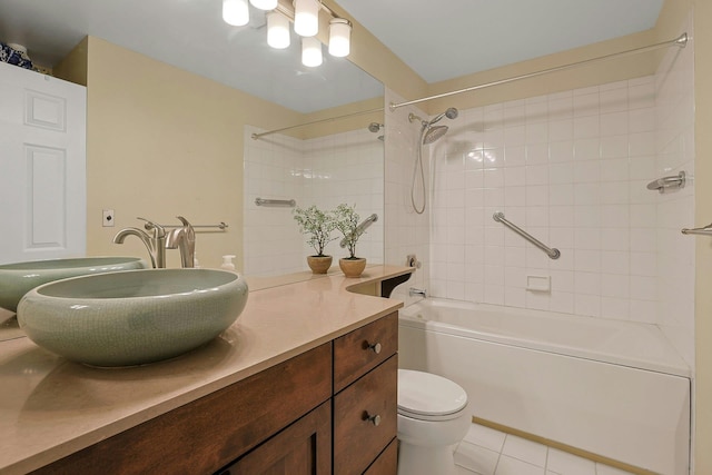 500 Pondside Dr Unit 2E, White Plains, NY 10607 - full bathroom with tub / shower combination, vanity, toilet, and tile patterned floors