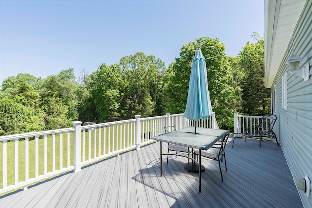 19 Old Bulls Head Rd, Rhinebeck, NY 12572 - wooden terrace featuring outdoor dining space and a yard