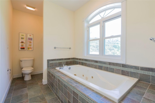 19 Old Bulls Head Rd, Rhinebeck, NY 12572 - bathroom with a whirlpool tub, healthy amount of natural light, toilet, and baseboards