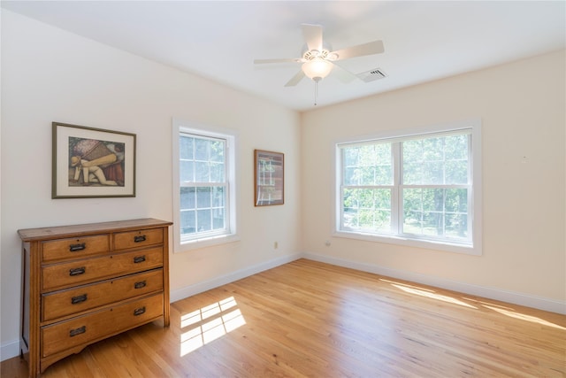 19 Old Bulls Head Rd, Rhinebeck, NY 12572 - empty room with healthy amount of natural light, light wood finished floors, baseboards, and ceiling fan