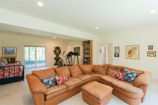 19 Old Bulls Head Rd, Rhinebeck, NY 12572 - living room featuring light colored carpet and recessed lighting